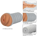 California Exotic Novelties Ribbed Gripper Dark Brown Stroker with anatomically correct textured chamber and dual-density for tight sensations
