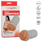 California Exotic Novelties Ribbed Gripper Dark Brown Stroker packaging and product displaying tight pussy grip details.