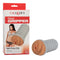 California Exotic Novelties Ribbed Gripper Dark Brown Stroker with packaging and tight opening design