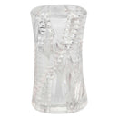 Clear California Exotic Novelties Cyclone Dual Ribbed Stroker with textured design for maximum stimulation and easy-grip for control