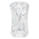 Clear 5.5-inch Cyclone Dual Ribbed Stroker from California Exotic Novelties featuring easy-grip design and dual ribbed chambers for extra stimulation