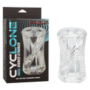 California Exotic Novelties Cyclone Dual Ribbed Stroker - Clear, 5.5 Inches, innovative masturbator with easy-grip design for extra stimulation.