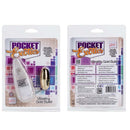 Pocket Exotics Vibrating Gold Bullet packaging, showcasing a compact vibrator and detailed features for pleasure.