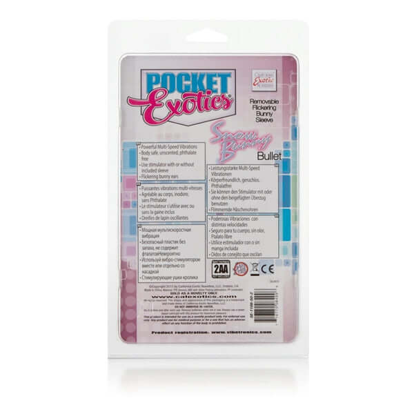 California Exotic Novelties Pocket Exotics Snow Bunny Bullet Vibrator Pink Set at $11.99
