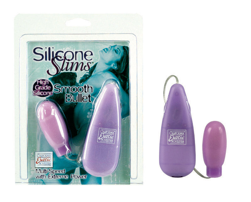 California Exotic Novelties Silicone Slims Vibrating Smooth Bullet Purple at $10.99