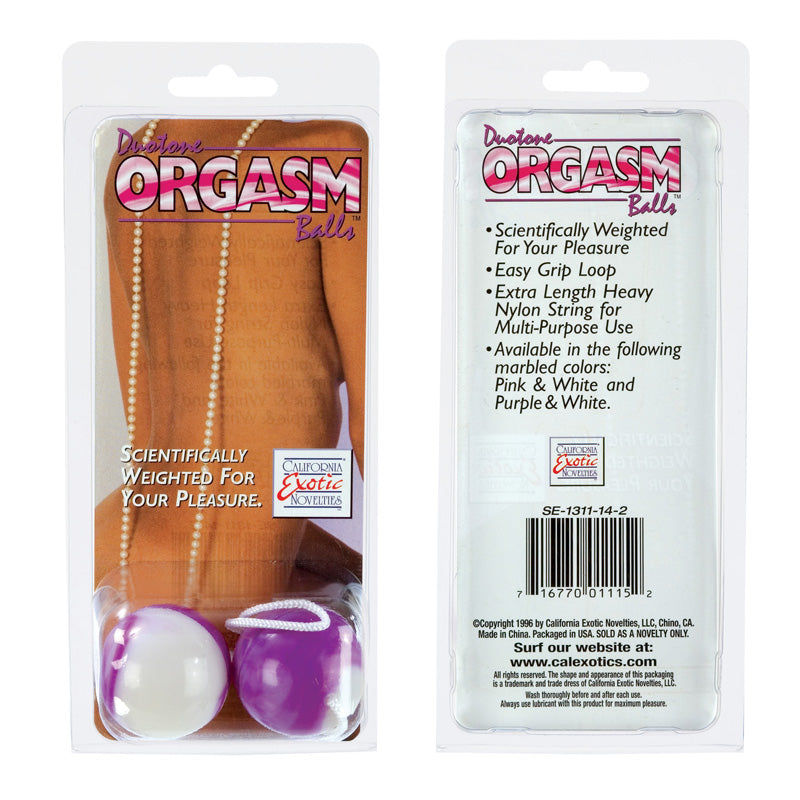 California Exotic Novelties Duotone Orgasm Balls Purple/White at $8.99