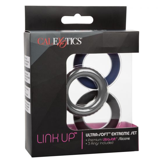 California Exotic Novelties Link Up Ultra Soft Extreme Set 3 Piece Cock Rings at $16.99
