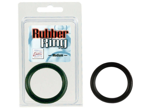 California Exotic Novelties Rubber Ring Black Medium at $3.99