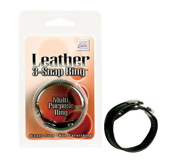 California Exotic Novelties Leather 3 Snap Ring at $7.99