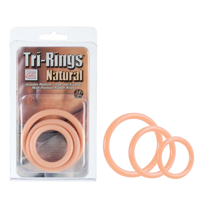 Tri-Rings Natural Set - 3-Piece Cock Ring Set with Packaging and Three Sizes of Premium Rubber Rings