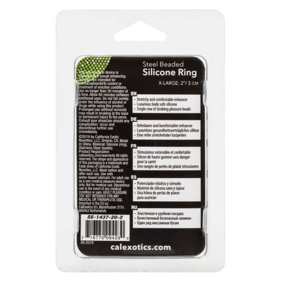 California Exotic Novelties Steel Beaded Silicone Ring XL from California Exotic Novelties at $7.99