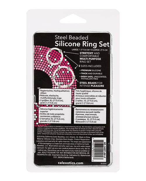 California Exotic Novelties Steel Beaded Silicone Ring Set at $9.99