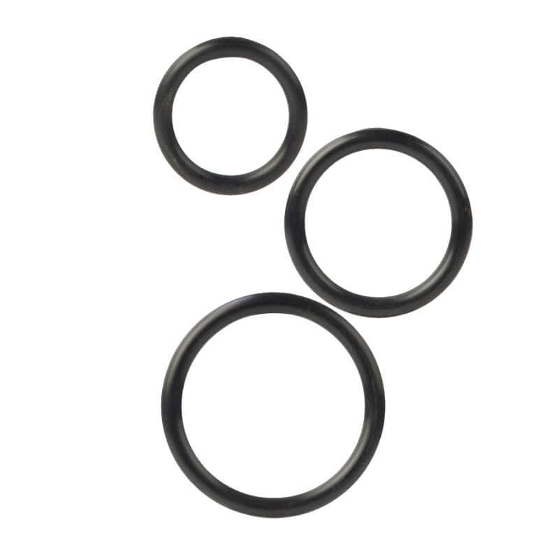 California Exotic Novelties Silicone Support Rings Black 3 Piece Set at $4.99