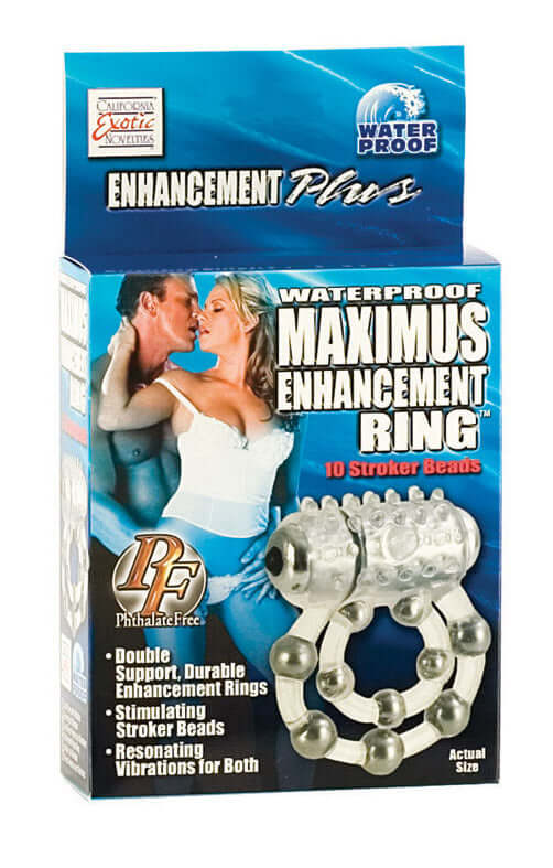 California Exotic Novelties Waterproof Maximus Enhancement Ring 10 Stroker Beads at $23.99