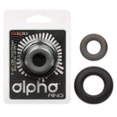 Alpha Liquid Silicone Prolong Set of 2 Rings with packaging from California Exotic Novelties, designed for enhancing intimate pleasure.