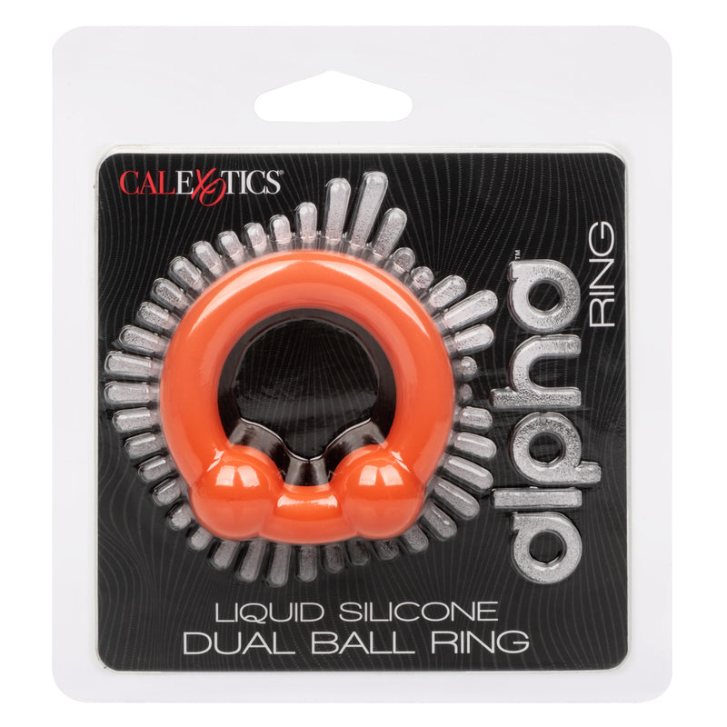 Alpha Liquid Silicone Dual Ball Ring Orange
