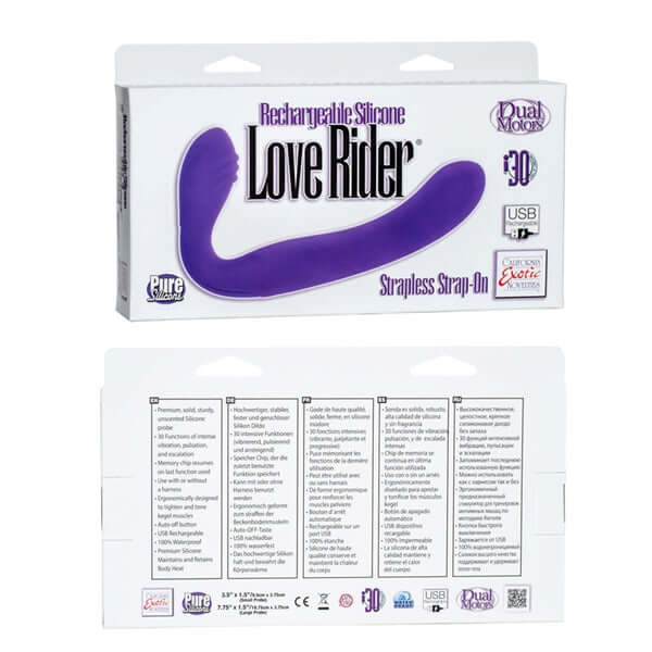 California Exotic Novelties Rechargeable Love Rider Strap On Purple at $59.99