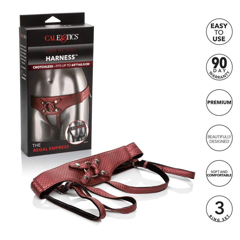 California Exotic Novelties Her Royal Harness The Regal Empress Red at $54.99