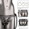 Adjustable vegan leather harness Her Royal Harness The Regal Princess in pewter with velvet lining and three probe rings included.