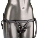Her Royal Harness The Regal Princess Pewter - Adjustable Vegan Leather Harness with plush velvet lining shown on mannequin.