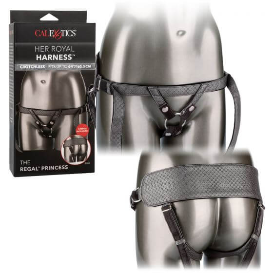 Adjustable vegan leather harness, Her Royal Harness The Regal Princess in Pewter, luxurious pleasure and premium probe play.