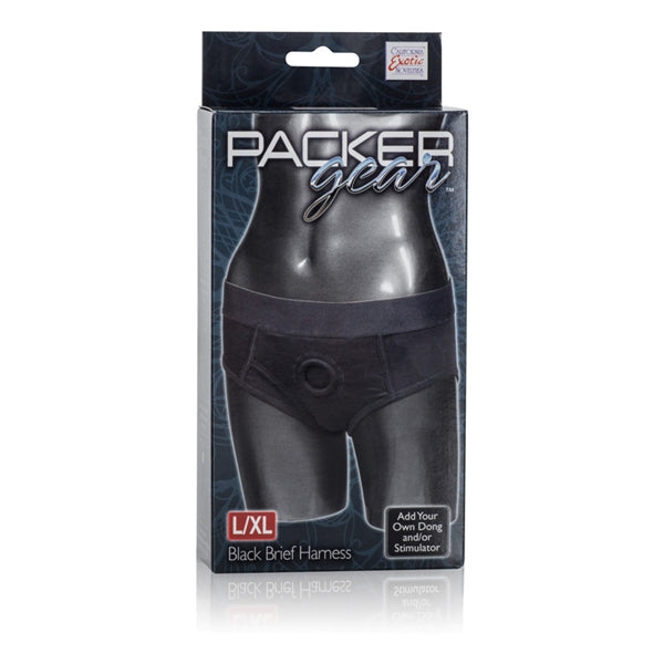 California Exotic Novelties Packer Gear Black Brief Harness L/XL at $23.99