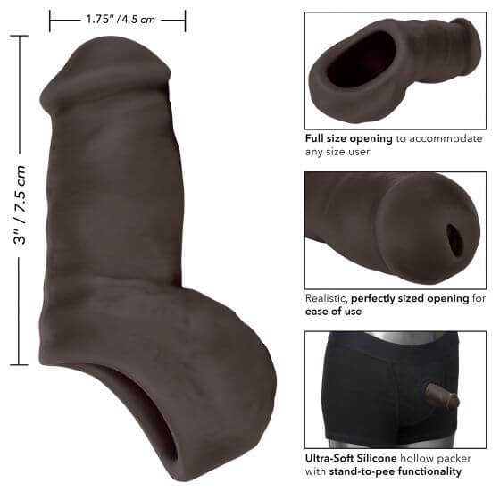 California Exotic Novelties Packer Gear 5 inches Utra Soft Silicone STP Black at $29.99