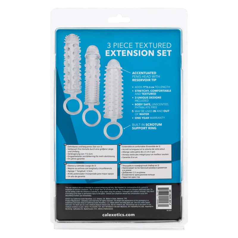 California Exotic Novelties 3 Piece Textured Extension Set Couples Toys at $19.99