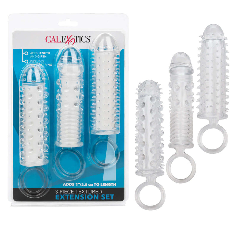California Exotic Novelties 3 Piece Textured Extension Set Couples Toys at $19.99
