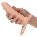 Performance Maxx Rechargeable Thick Dual Penetrator Ivory in hand showing detail and size.