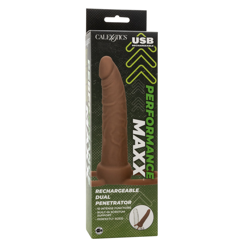 PERFORMANCE MAXX RECHARGEABLE DUAL PENETRATOR BROWN-2
