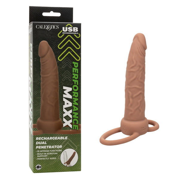 PERFORMANCE MAXX RECHARGEABLE DUAL PENETRATOR BROWN-0