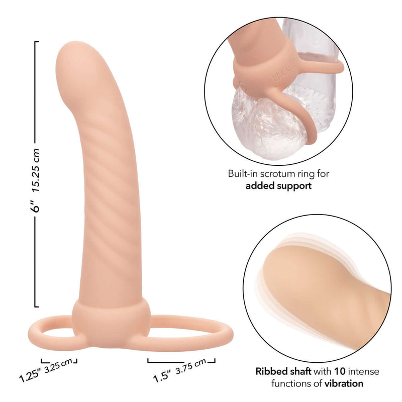 PERFORMANCE MAXX RIBBED DUAL PENETRATOR IVORY-5