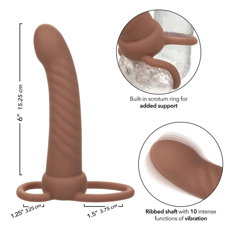 PERFORMANCE MAXX RIBBED DUAL PENETRATOR BROWN-4