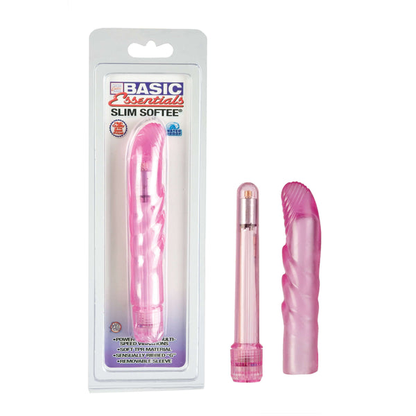 California Exotic Novelties Basic Essentials Slim Softee Vibe Pink at $10.99