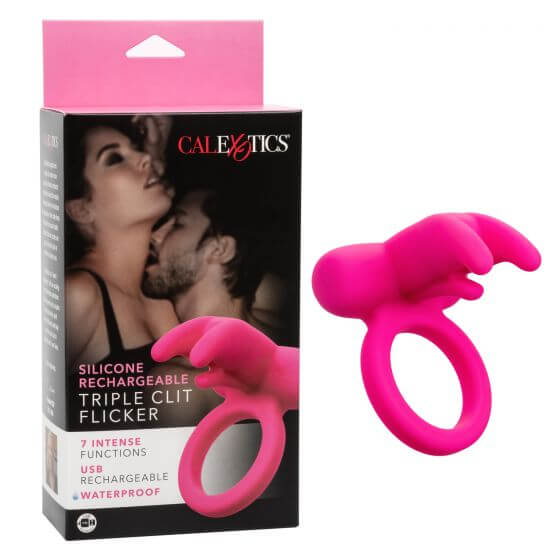 California Exotic Novelties SILICONE RECHARGEABLE TRIPLE CLIT FLICKER at $41.99