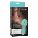 California Exotic Novelties Silicone Rechargeable Elite 12X Enhancer Vibrating Cock Ring packaging featuring 12 vibration functions.