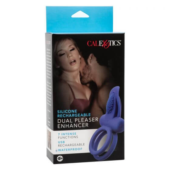 California Exotic Novelties Silicone Rechargeable Dual Pleaser Vibrating Cock Ring at $32.99