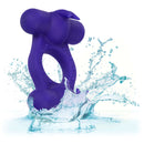 Silicone Rechargeable Triple Orgasm Enhancer Couple's Cock Ring Purple