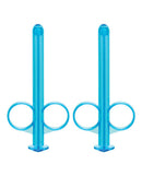 Lube Tube Blue pair for precision lubrication, reusable and refillable, by California Exotic Novelties.