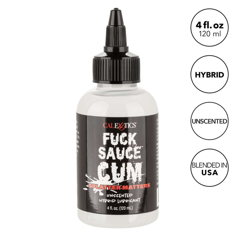 "4 oz Fuck Sauce Cum Hybrid Unscented Lube by Cal Exotics, silicone and water-based blend for smooth glide"