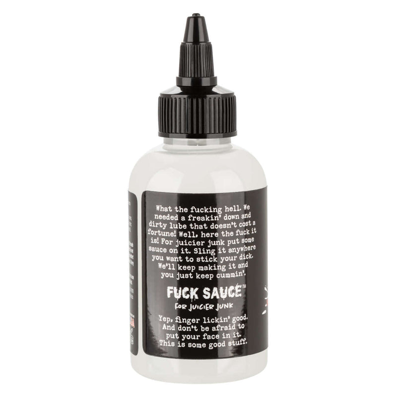 "Fuck Sauce Cum Hybrid 4 Oz Unscented Lube by California Exotic Novelties, featuring silicone and water-based hybrid formula."
