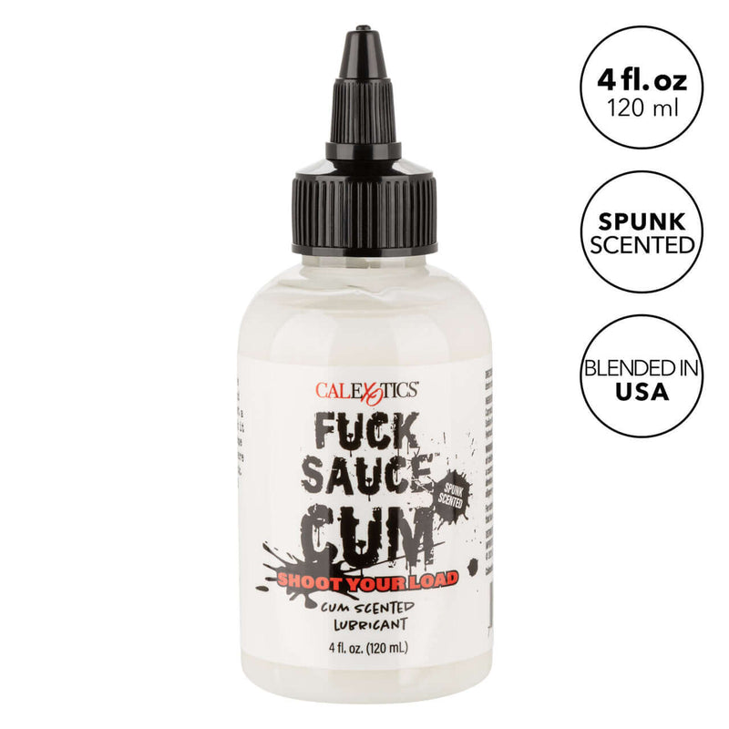 "4 oz Fuck Sauce Cum Scented Lubricant by California Exotic Novelties with spunk scent, blended in USA"