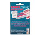 Back cover of Sweet Seduction Game showing playing cards and text description for couples exploring intimacy and desires