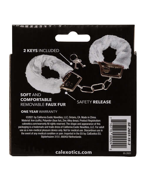 California Exotic Novelties Playful Furry Cuffs White at $6.99