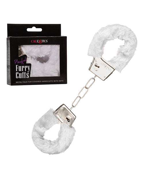 California Exotic Novelties Playful Furry Cuffs White at $6.99