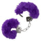 Indulge in Sensual Restraint with Ultra Fluffy Furry Cuffs - Purple Metal Handcuffs