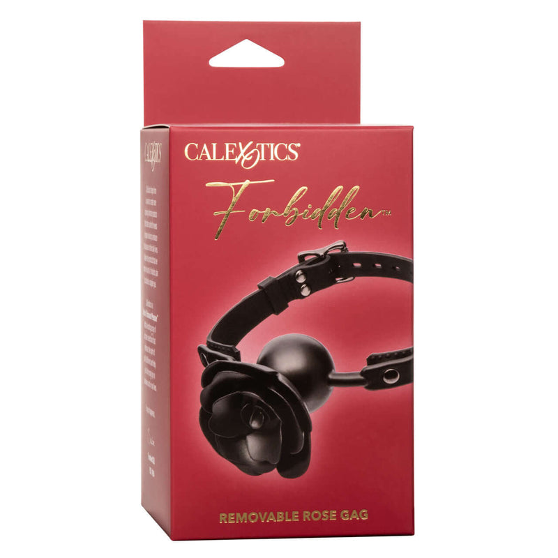 Forbidden Removable Rose Gag packaging - Adjustable ball gag with rose accent for BDSM play