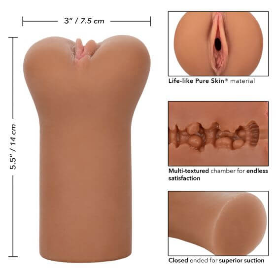 California Exotic Novelties Boundless Vulva Brown Stroker at $14.99