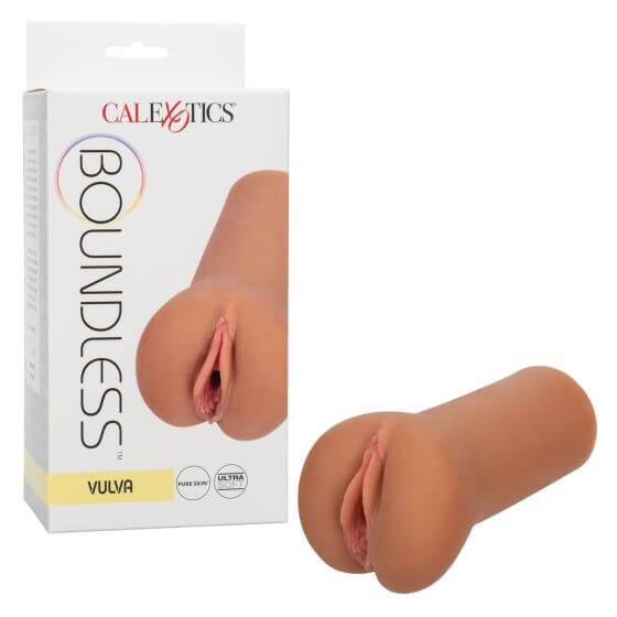 California Exotic Novelties Boundless Vulva Brown Stroker at $14.99